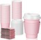 48 Pcs 12 oz Disposable Coffee Cups with Lids and Sleeves Bulk, Insulated Hot Chocolate Paper Cup